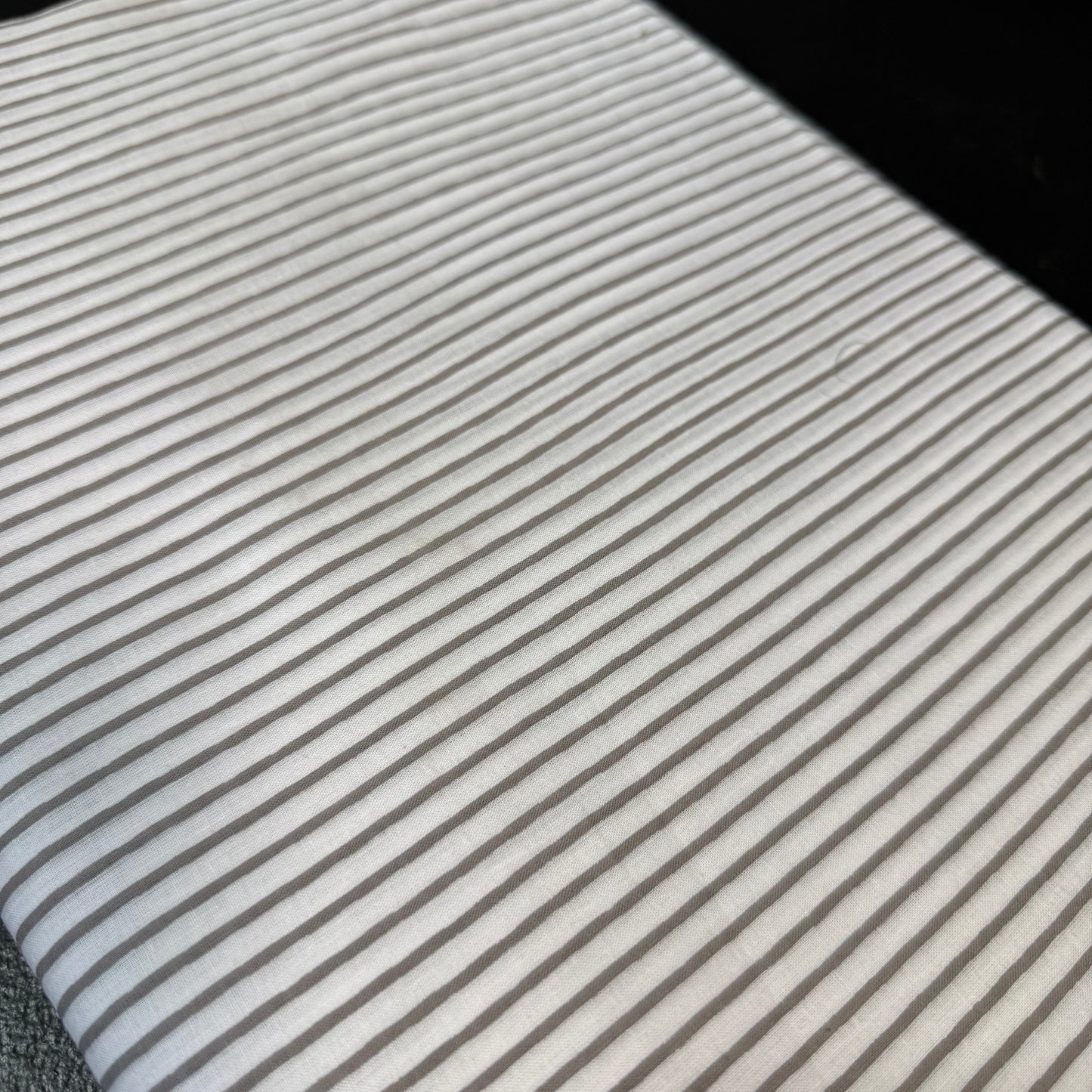 Parallel Lines Stone - Bagru Indian Cotton Screen Print