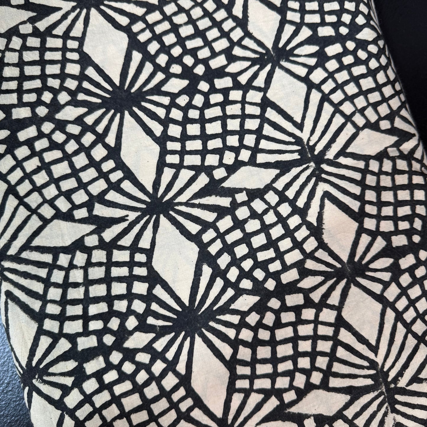 Star Lattice Black - Bagru Indian Cotton Block Print