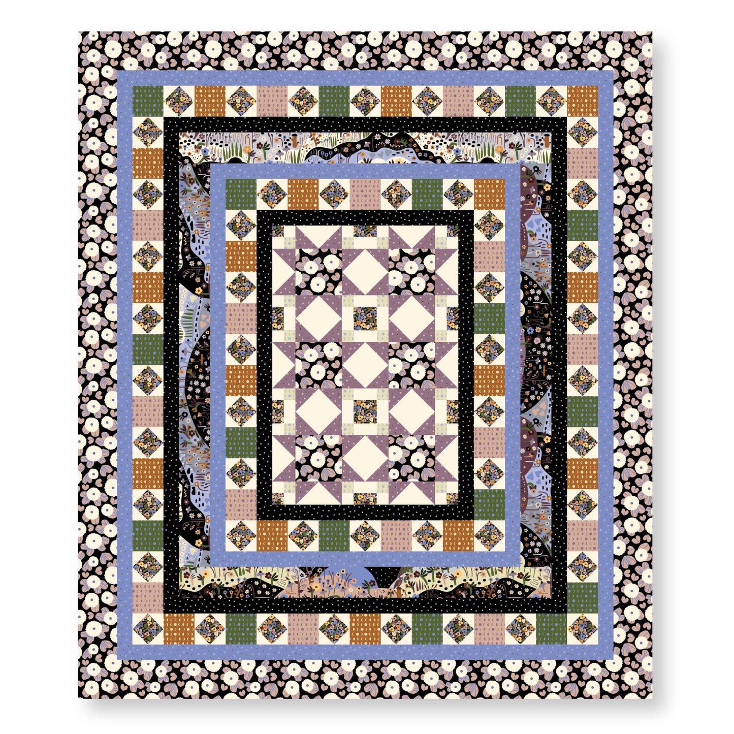 Lunar - Brown - Firefly Moon - Leah Duncan - Cloud 9 Fabrics - Poplin - Simplifi Fabric
