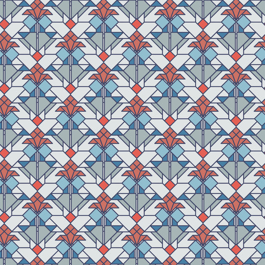 Coonley Tulip - Bright - Frank Lloyd Wright - Cloud 9 Fabrics - Poplin