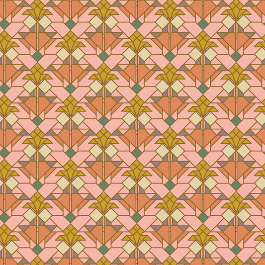 Coonley Tulip - Earth- Frank Lloyd Wright - Cloud 9 Fabrics - Poplin