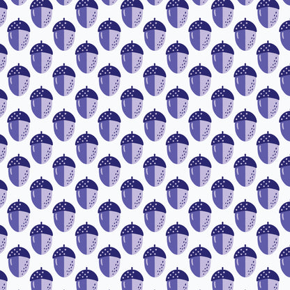 Acorns - Blue - Jojulein Design - Foxwood - Cloud 9 Fabrics - Organic Cotton Poplin