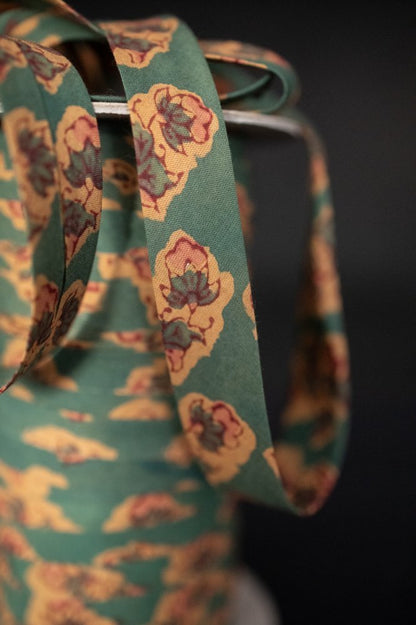 2cm Jardin Azure Indian Blockprint Cotton Bias Binding - Merchant & Mills (Sold Per Meter) - Simplifi Fabric