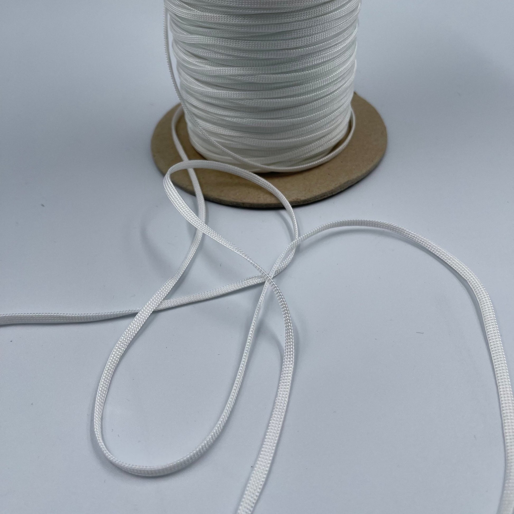 3/16" Nylon FlatCord - White - By The Yard/36" - Simplifi Fabric