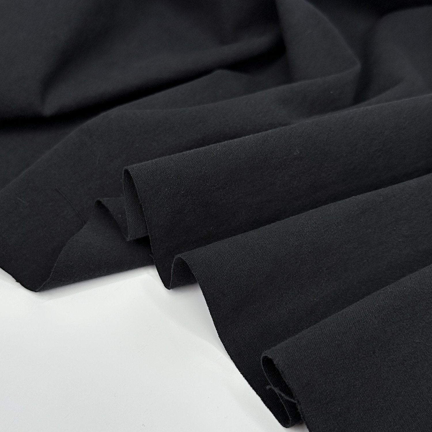 7oz Washed Organic Cotton Canvas - Black - Simplifi Fabric