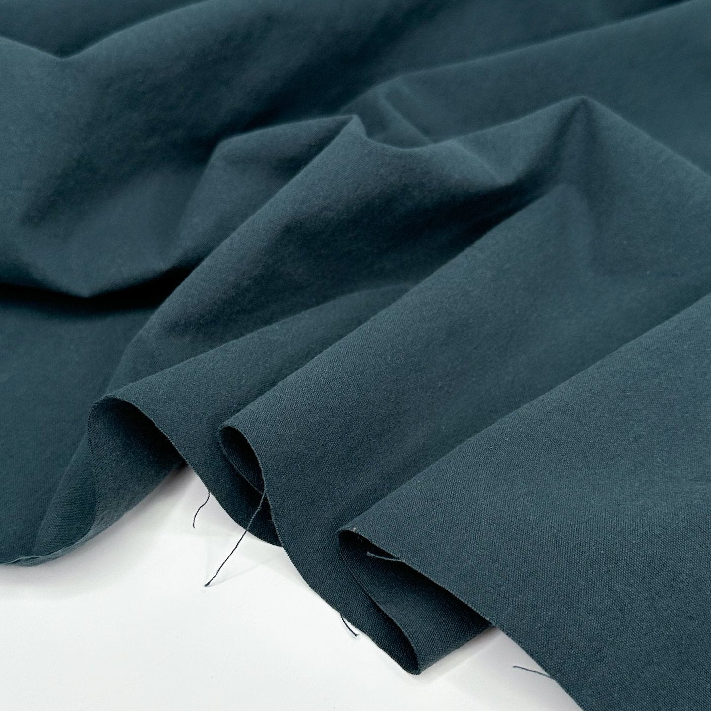 7oz Washed Organic Cotton Canvas - Petrol - Simplifi Fabric