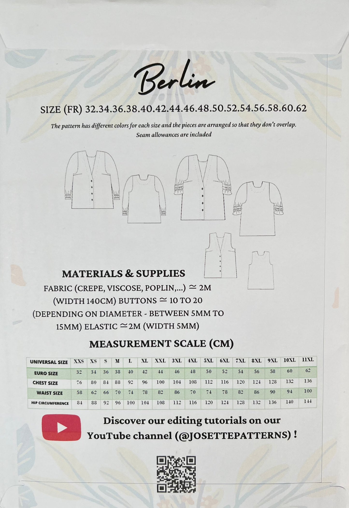 Berlin - Womens Blouse - Josette Patterns