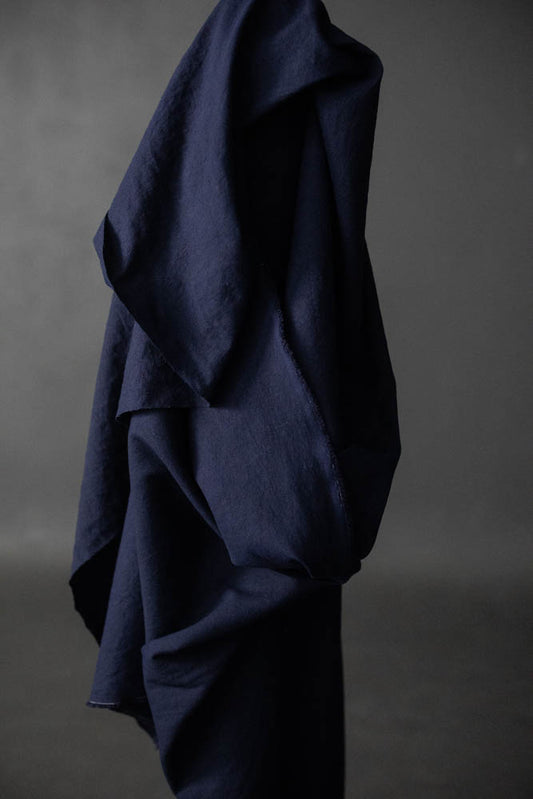 Dark Navy Organic Cotton Linen - European Import - Merchant & Mills