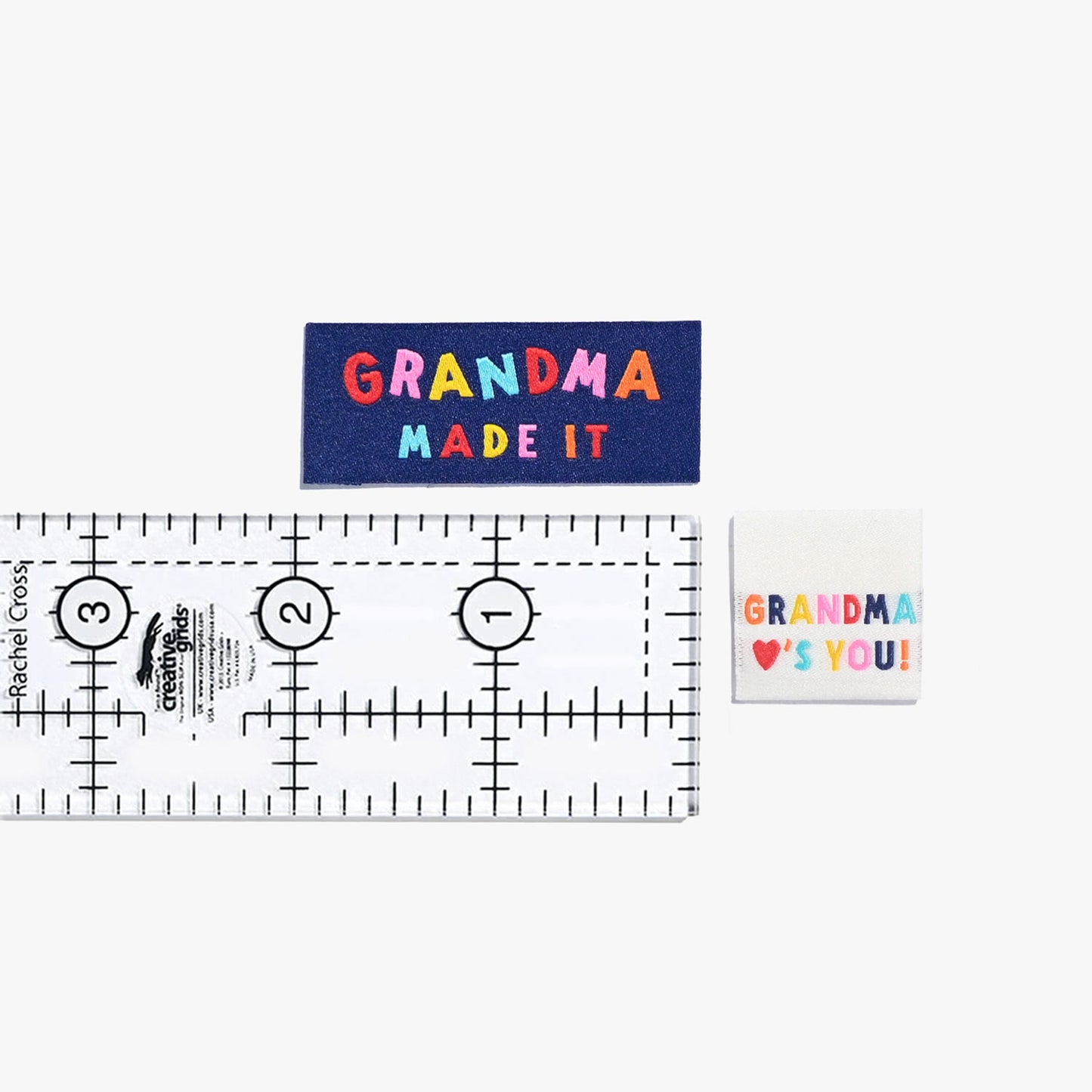 "Grandma Made It - Grandma Loves You!' " Woven Label Pack - Kylie And The Machine