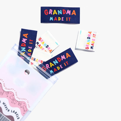 "Grandma Made It - Grandma Loves You!' " Woven Label Pack - Kylie And The Machine