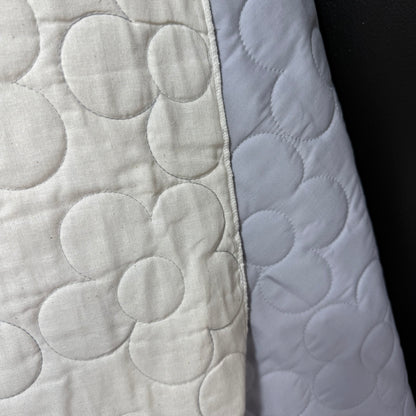 Floral Stitch Quilted - Japanese Import - Silver Grey