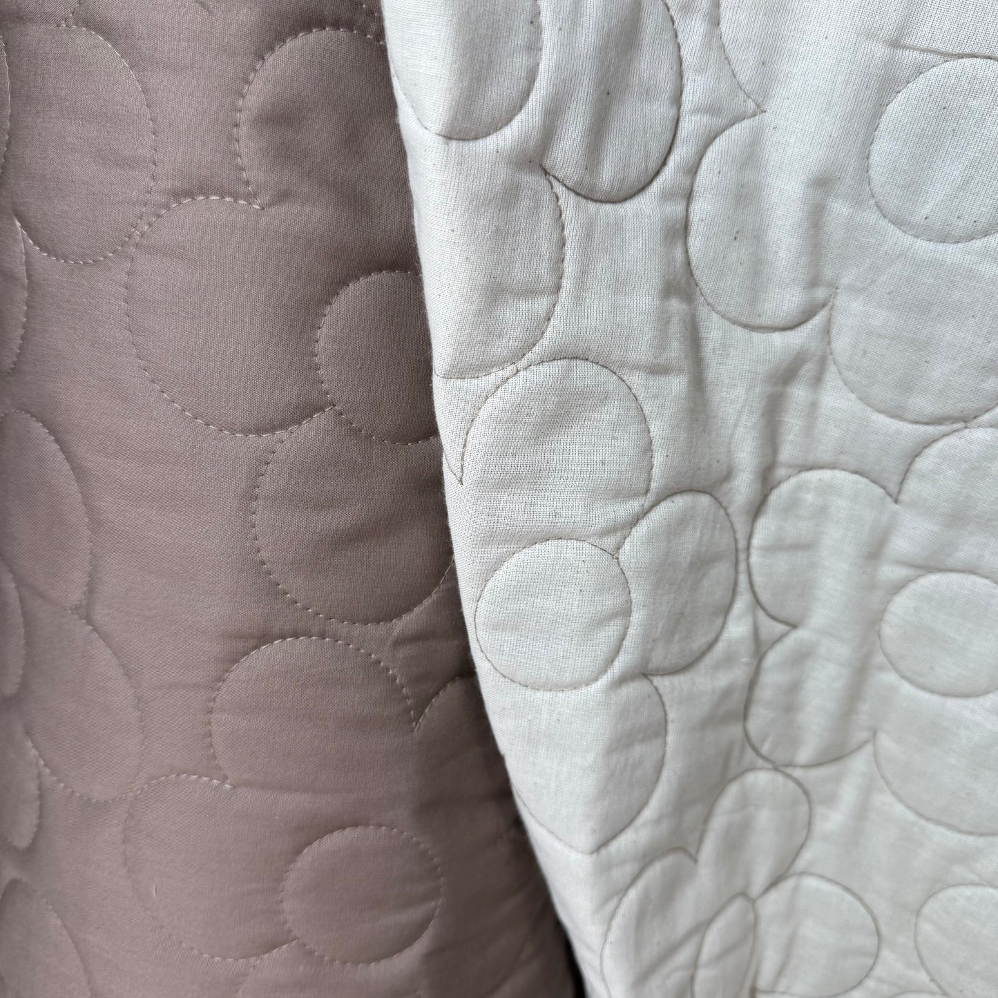 Floral Stitch Quilted - Japanese Import - Taupe