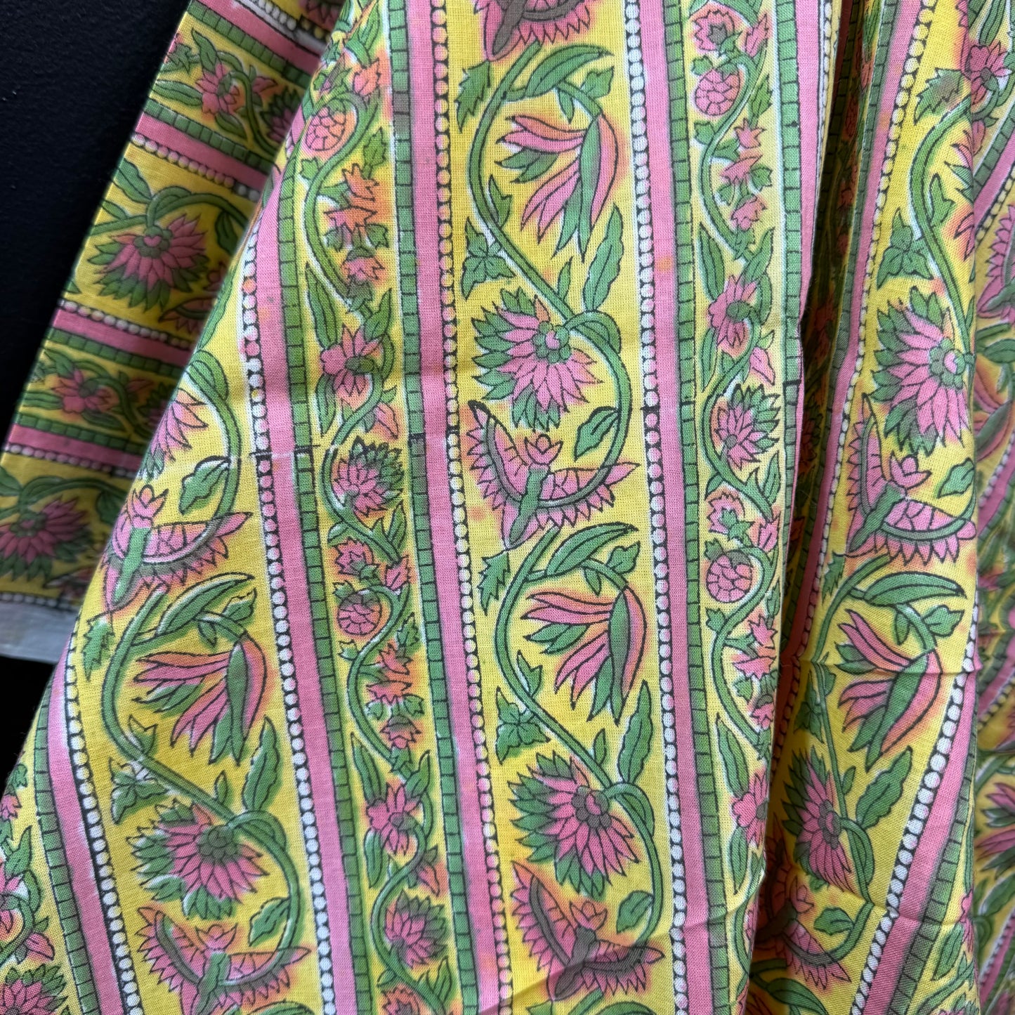Petal Path PInk - Bagru Indian Cotton Block Print
