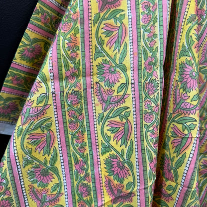 Petal Path PInk - Bagru Indian Cotton Block Print