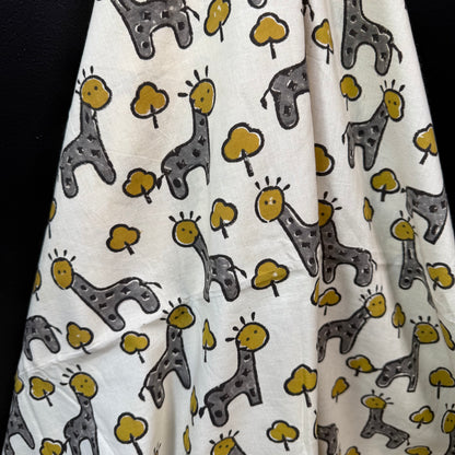 Happy Safari Grey - Bagru Indian Cotton Block Print