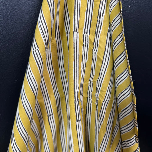 Mustard Rhythm - Bagru Indian Cotton Block Print