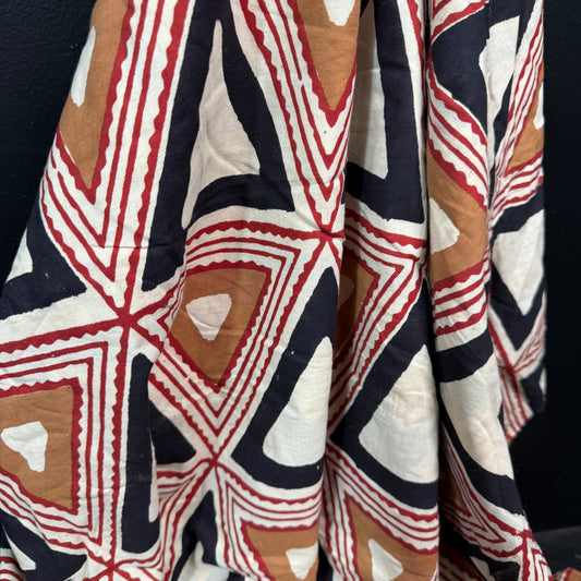 Zig Delta Caramel/Terra - Bagru Indian Cotton Block Print