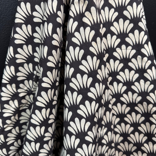 Midnight Fan - Bagru Indian Cotton Block Print