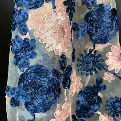 Midnight Petal Lace - Made in Italy - Deadstock