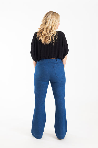 Isle High-Waisted Stretch Denim Pattern - Chalk + Notch