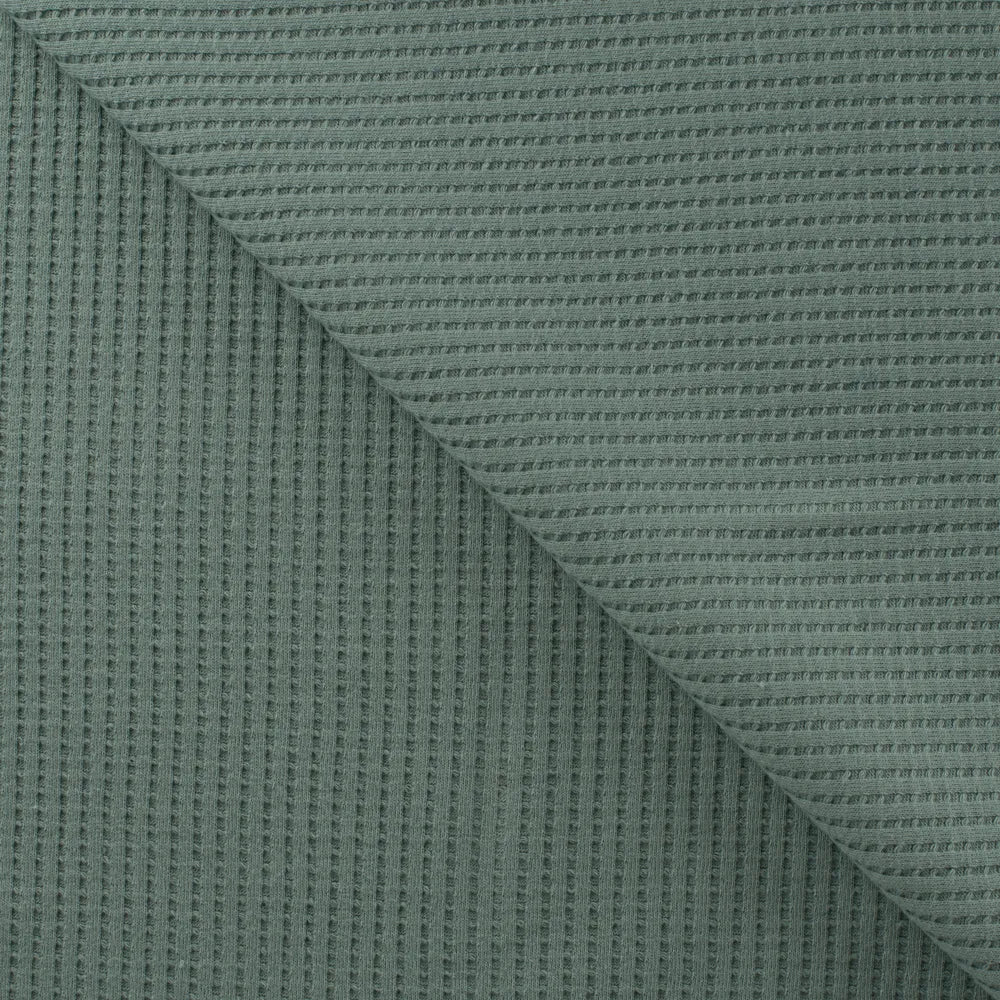 Cotton Waffle Tricot - European Import - Dusty Mint