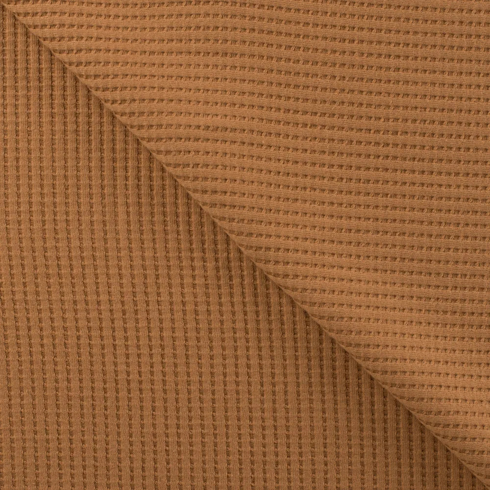 Cotton Waffle Tricot - European Import - Caramel