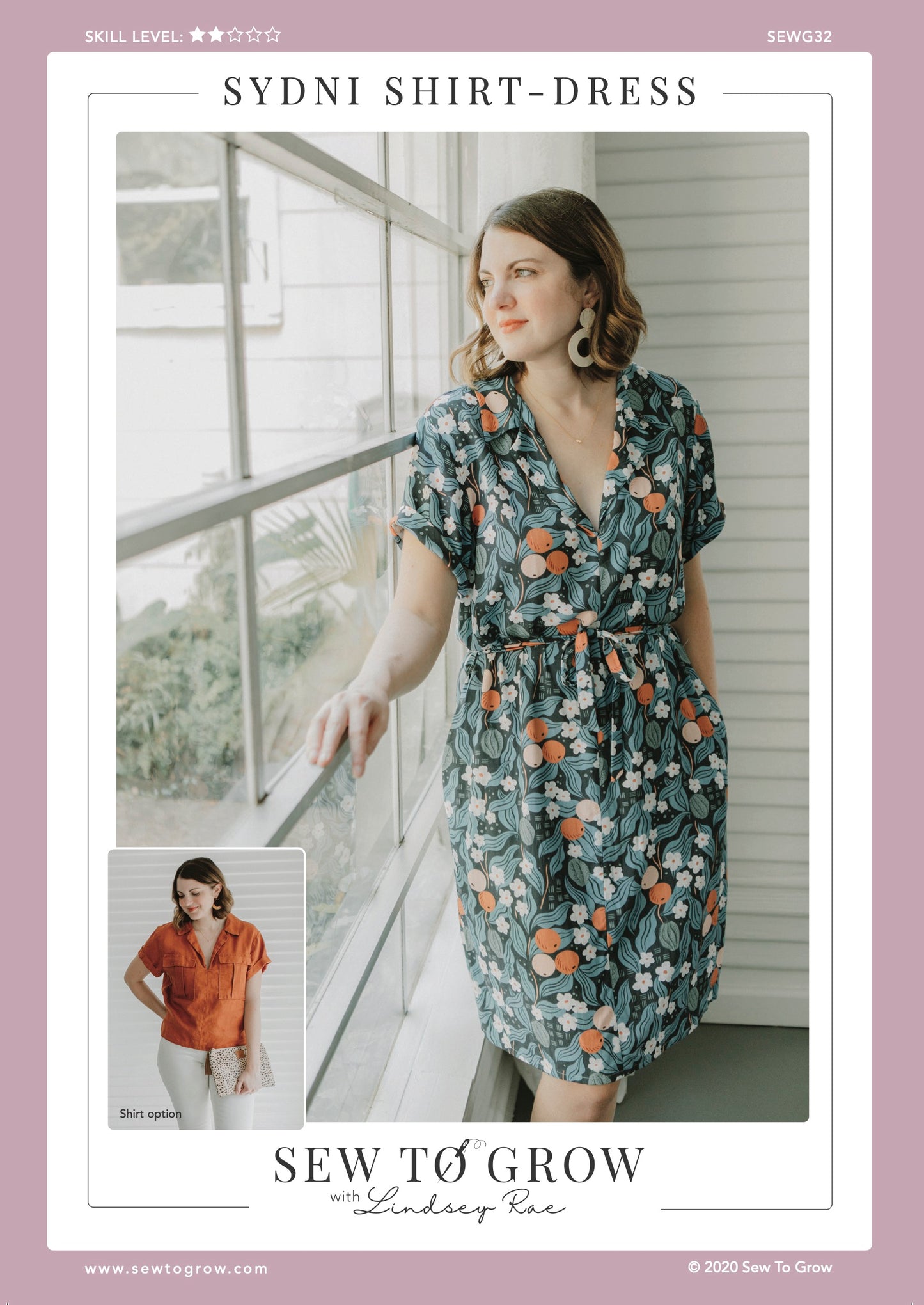 Sydni Shirt Dress - Paper Pattern - Sew to Grow - Simplifi Fabric