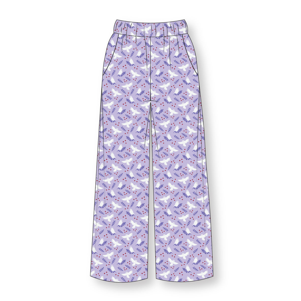 Snowy Owl - Blue - Jojulein Design - Foxwood - Cloud 9 Fabrics - Organic Cotton Poplin