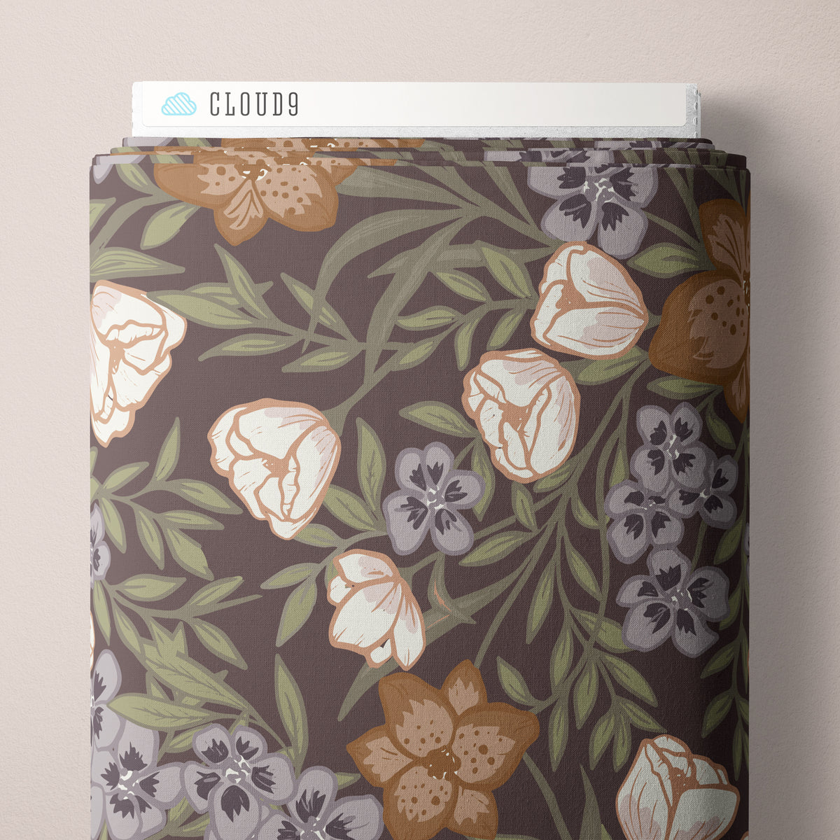 Hothouse Bouquet - Plum - Lisee Ree Designs - Midwinter Memories - Cloud 9 Fabrics - Organic Cotton Poplin