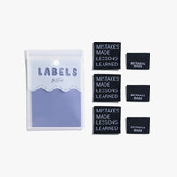 "MISTAKES MADE LESSONS LEARNED" Woven Label Pack - Kylie And The Machine