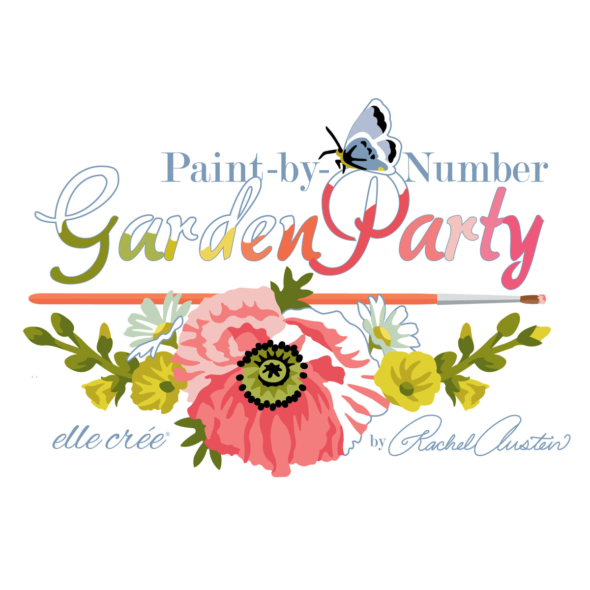 Birds Of A Feather - Turquoise - Paint-By-Number Garden Party - Elle Crée - Cloud 9 Fabrics - Poplin