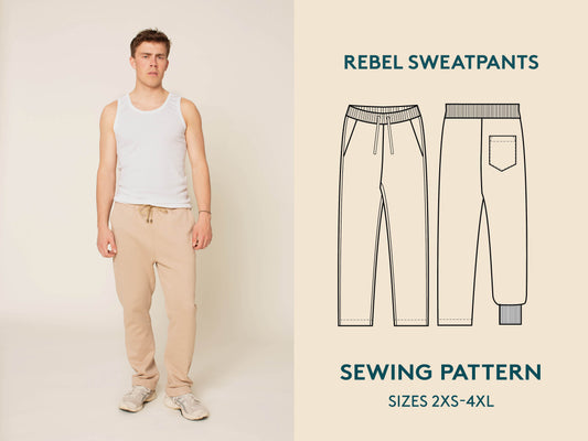 Rebel Sweatpants Mens Paper Pattern - Wardrobe by Me