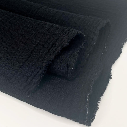 Organic Cotton Double Gauze - Black