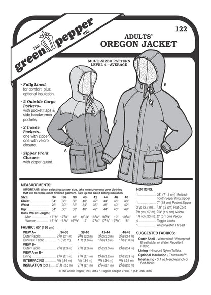 Adult’s Oregon Jacket PDF Pattern - 122 - The Green Pepper Patterns - Simplifi Fabric