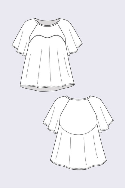 Ansa Butterfly Sleeve Dress + Top - Named Clothing - Sewing Pattern - Simplifi Fabric