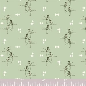 Arabesque - Mint - Piroulette - Arleen Hillier - Birch Fabrics - Poplin - Simplifi Fabric