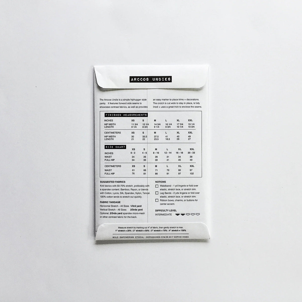 Arccos Undies - Paper Sewing Pattern - Sophie Hines - Simplifi Fabric
