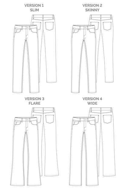 Ash Jeans (4 in 1!) - Megan Nielsen Patterns - Sewing Pattern - Simplifi Fabric