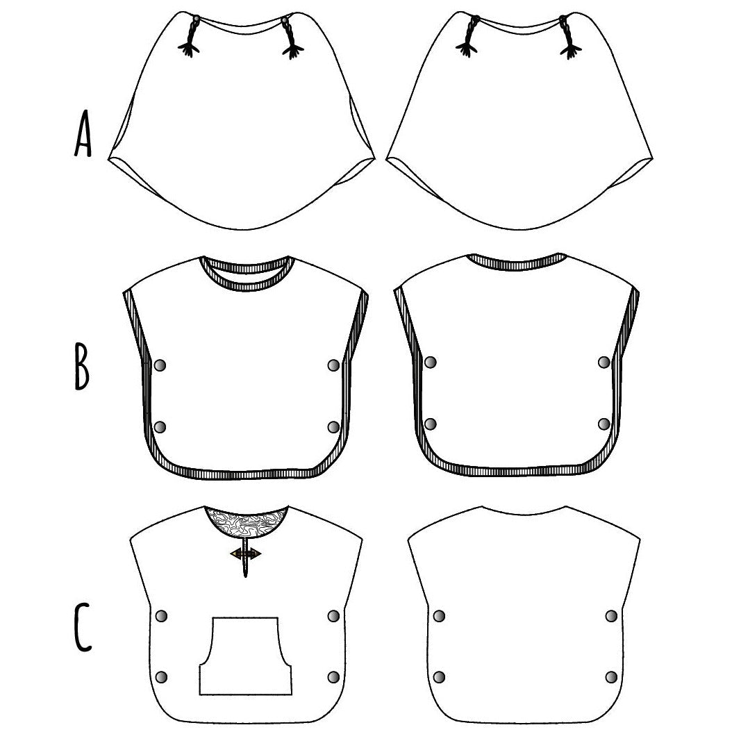 Aster Ponchos Sewing Pattern - Kids 3/12Y - Ikatee - Simplifi Fabric