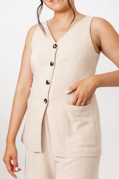 Asteri Button Down Dress & Vest Pattern - Named Clothing - Simplifi Fabric