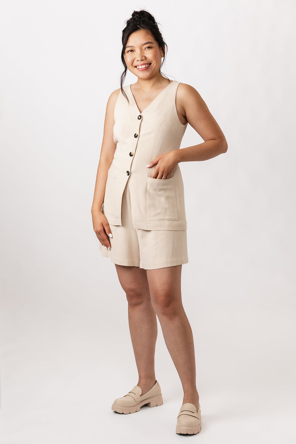 Asteri Button Down Dress & Vest Pattern - Named Clothing - Simplifi Fabric