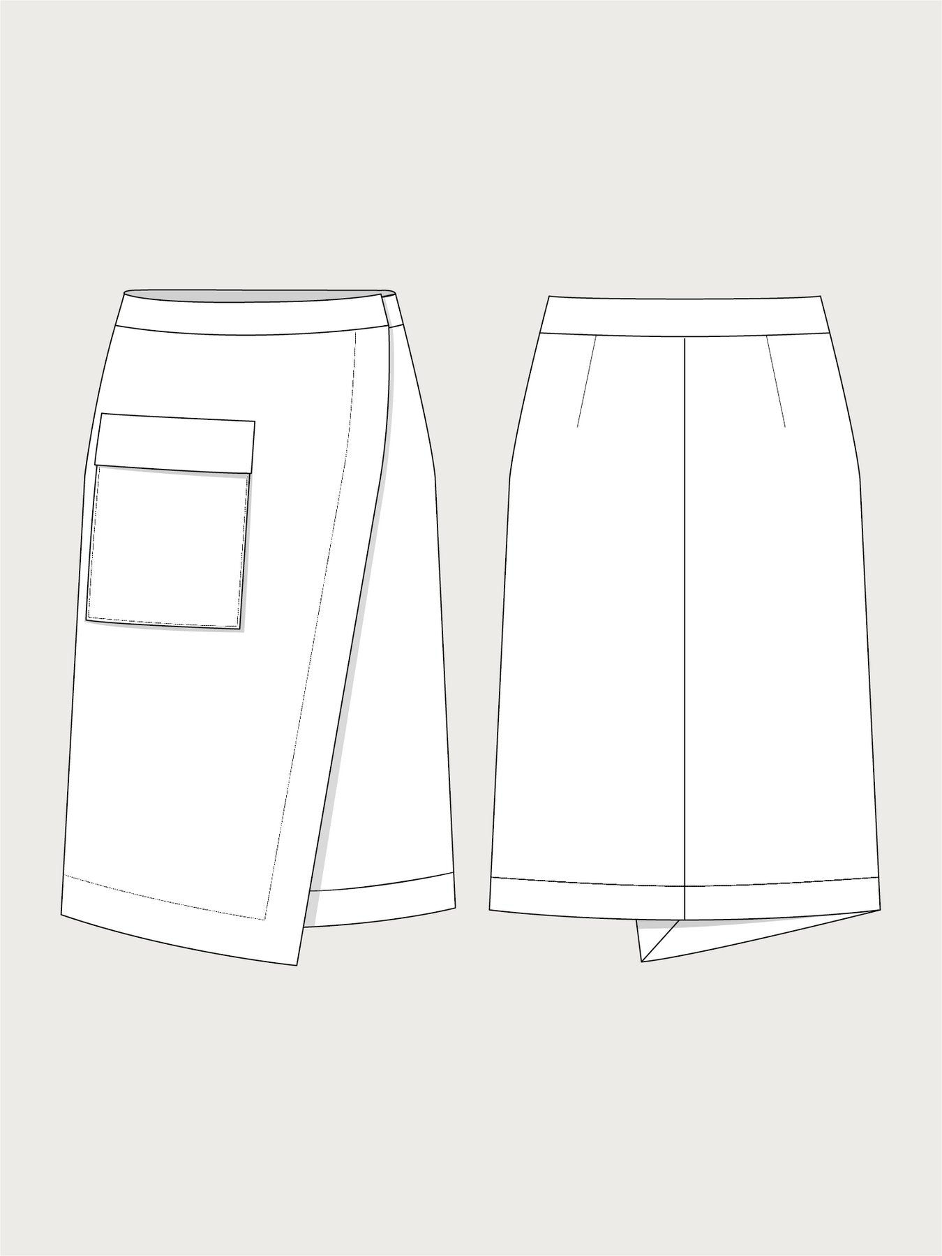 Asymmetrical Midi Skirt Pattern - The Assembly Line - Simplifi Fabric