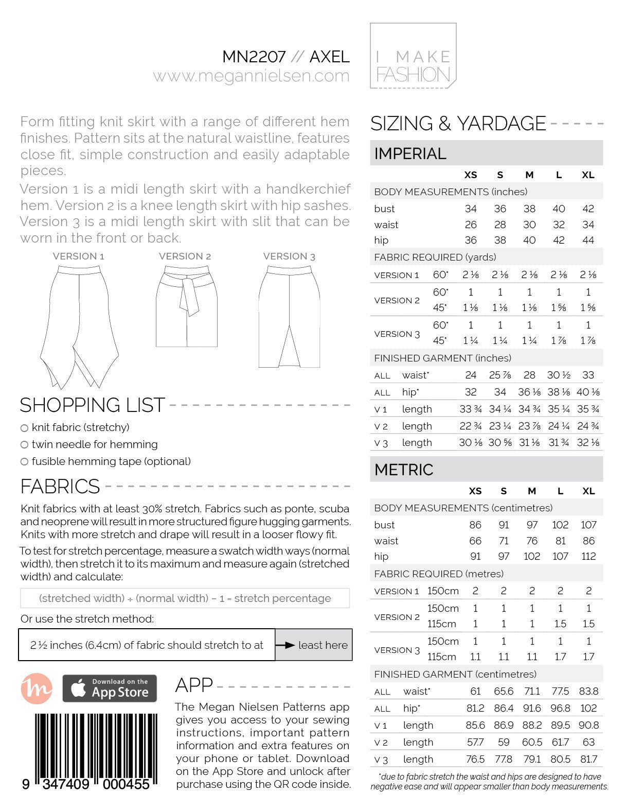 Axel Skirt - Megan Nielsen Patterns - Sewing Pattern - Simplifi Fabric