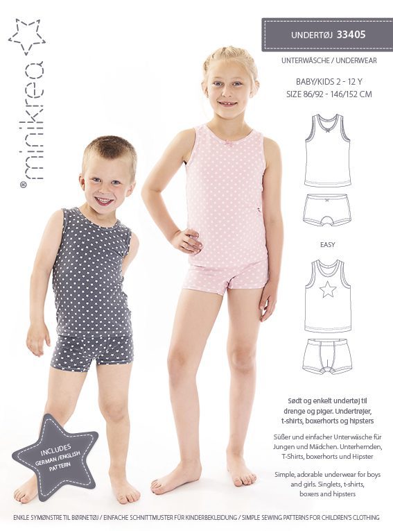 Baby / Kids Underwear - Minikrea - Pattern - 2 - 12 Years - Simplifi Fabric