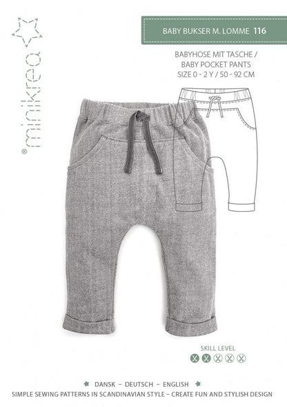 Baby Pocket Pants - Minikrea - Pattern - 0 - 2 Years - Simplifi Fabric