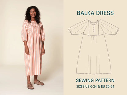 Balka Dress Womens Paper Pattern - Wardrobe by Me - Simplifi Fabric