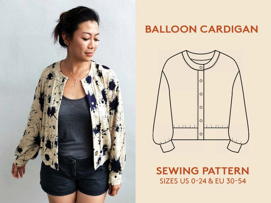 Balloon Cardigan Womens Paper Pattern - Wardrobe by Me - Simplifi Fabric