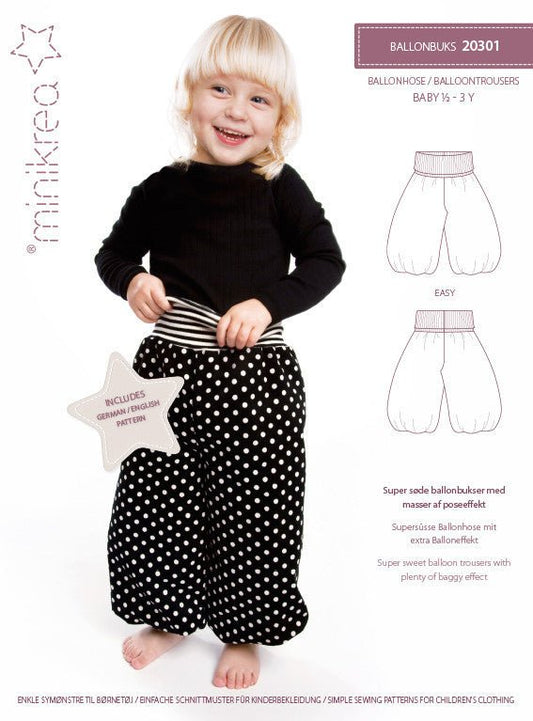 Balloon Pants - Minikrea - Pattern - 6mo - 3yrs - Simplifi Fabric