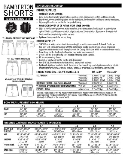 Bamberton Shorts Mens PDF Sewing Pattern - Thread Theory - Simplifi Fabric