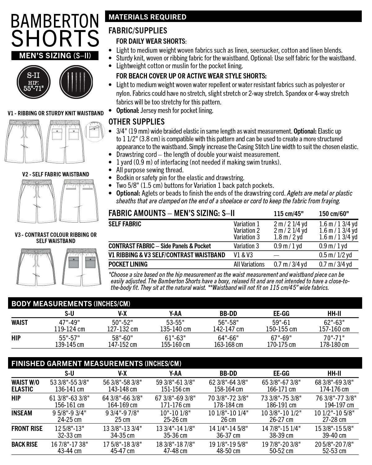 Bamberton Shorts Mens PDF Sewing Pattern - Thread Theory - Simplifi Fabric
